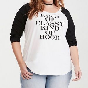 Torrid Classy Hood Raglan Tee